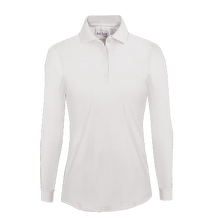 Load image into Gallery viewer, AHN LONG SLEEVE JUNIOR POLO SHIRTS WHITE & NAVY (HIGH SCHOOL ONLY)
