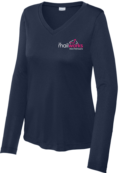 The Mailworks Ladies V-neck L/S Dri fit