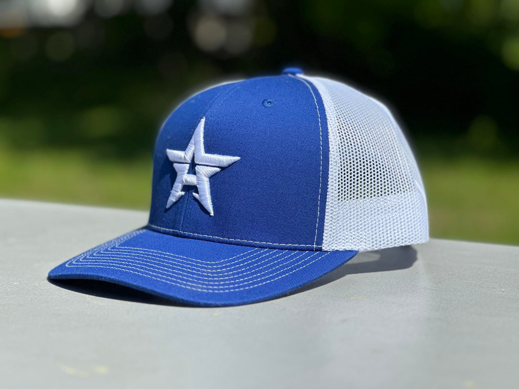 ALLSTARS HAT WITH NEW PUFF LOGO (ROYAL HAT WITH WHITE STAR OR WHITE HAT WITH PINK STAR)