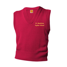 Load image into Gallery viewer, ST. MADELEINE SOPHIE GREEN V-NECK SWEATER VEST W/ LOGO (UNISEX)