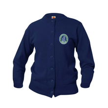 Load image into Gallery viewer, DOANE STUART CREW NECK CARDIGAN SWEATER with logo- FINAL SALE