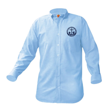 Load image into Gallery viewer, ST. PIUS UNISEX BLUE OXFORD W/ LOGO (GRADES K-8)