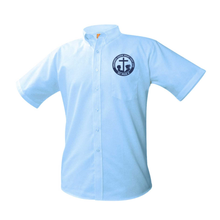 Load image into Gallery viewer, ST. PIUS UNISEX BLUE OXFORD W/ LOGO (GRADES K-8)