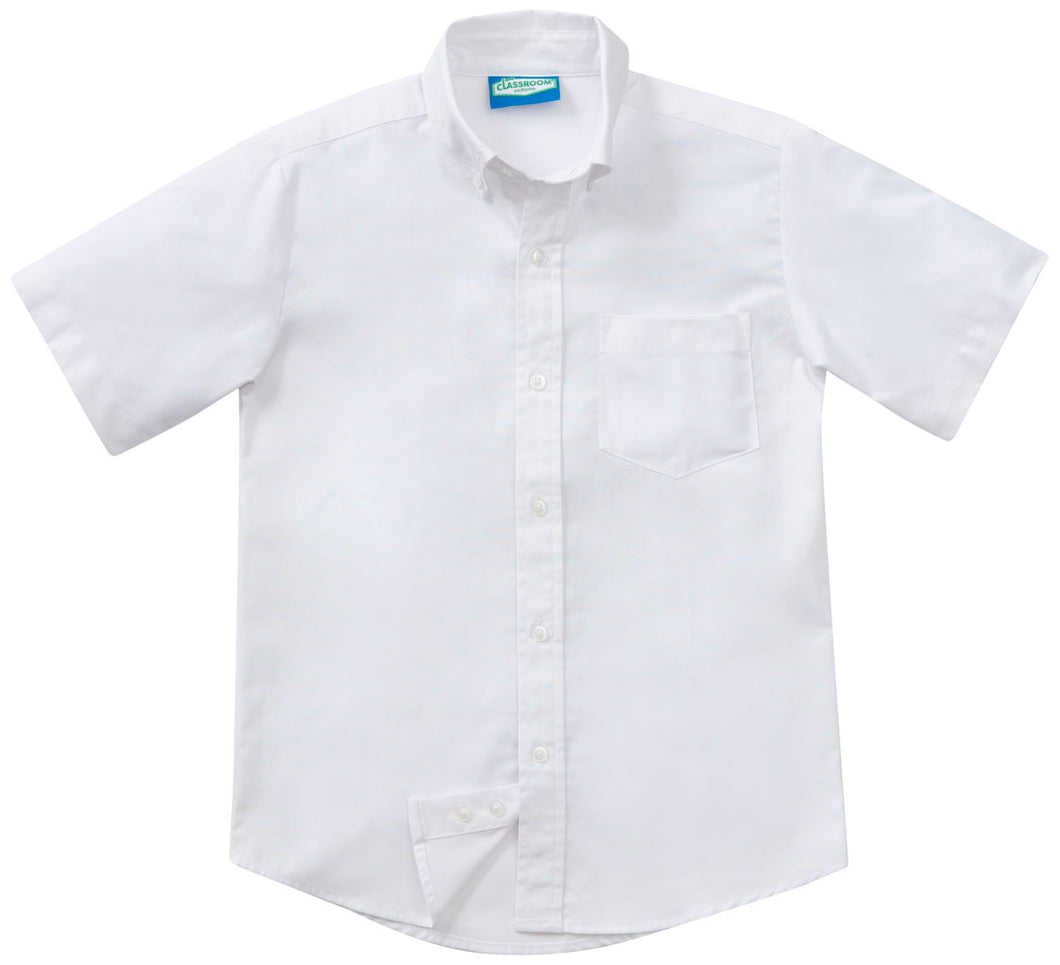 WHIN S/S WHITE OXFORD- 6-8 ONLY w/ logo