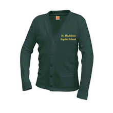 Load image into Gallery viewer, ST. MADELEINE V-NECK CARDIGAN SWEATER W/ LOGO (BOYS)