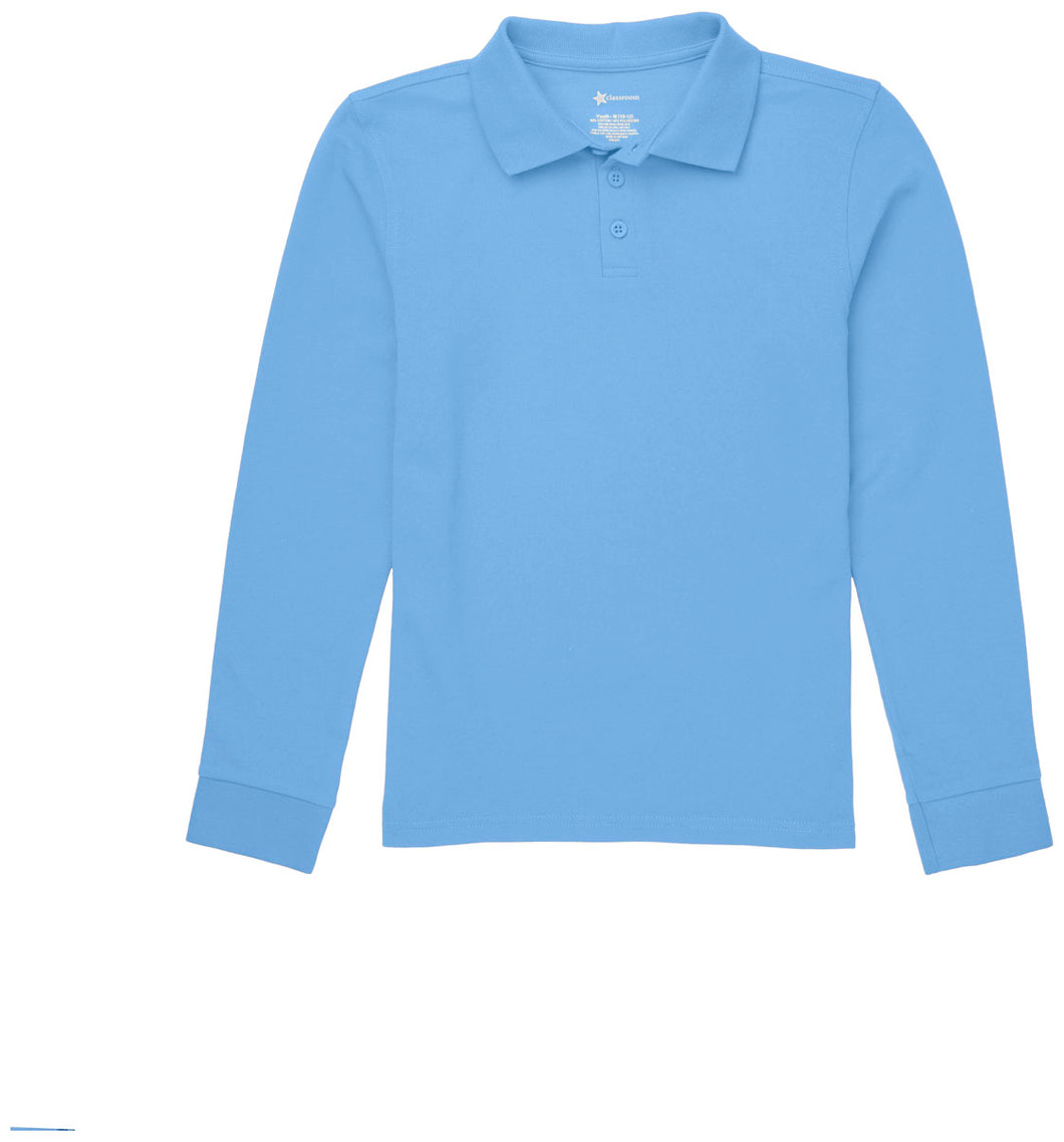 WHIN L/S LIGHT BLUE POLO- 3-5 ONLY w/ logo