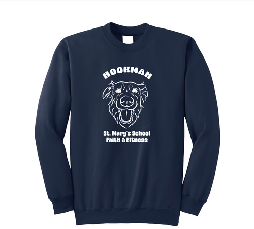 SMBS NAVY CREW NECK PE SWEATSHIRT WITH HOOKMAH LOGO (PRE K-5)