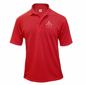 SMBS RED S/S POLO SHIRT WITH EMBROIDERED HOUSE LOGO (PRE-K-5TH)