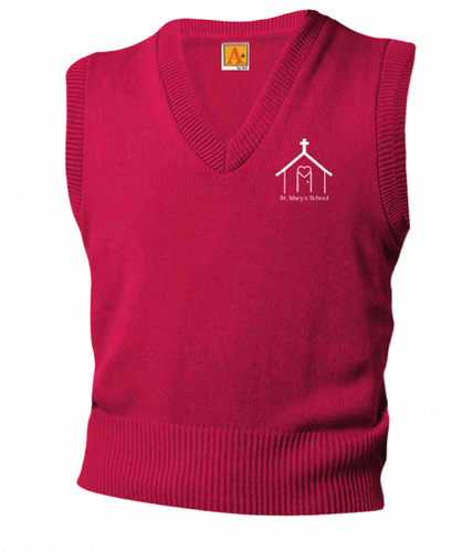 SMBS RED V-NECK SWEATER VEST