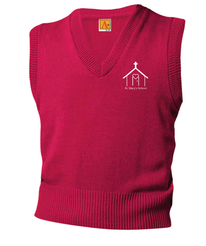 SMBS RED V-NECK SWEATER VEST