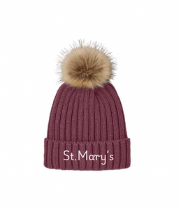 SMBS FAUX FUR POM POM WINTER HAT