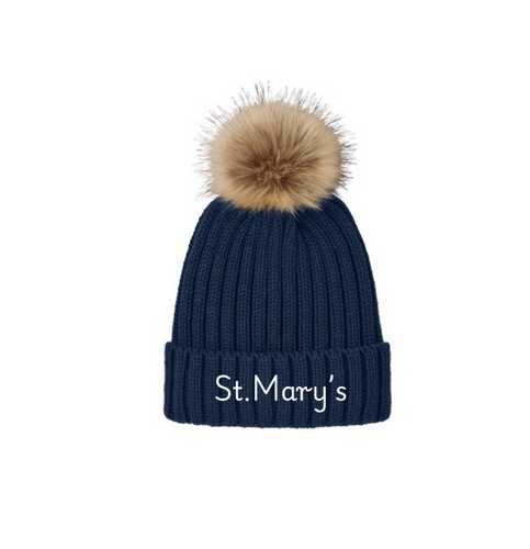 SMBS FAUX FUR POM POM WINTER HAT