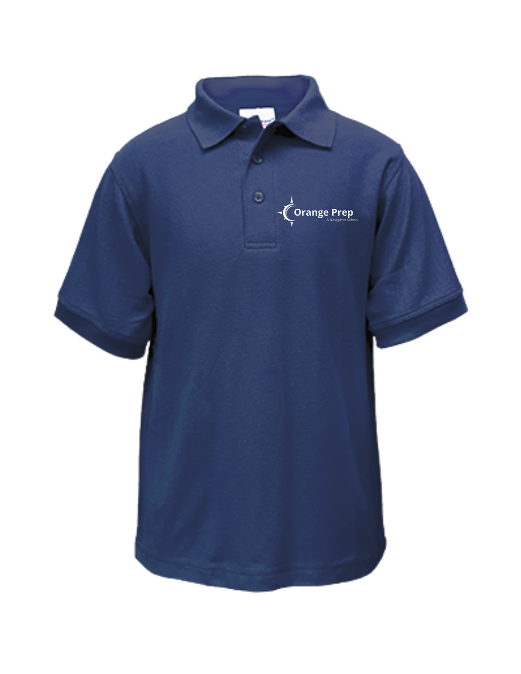 Orange Prep Navy Short Sleeve Polo