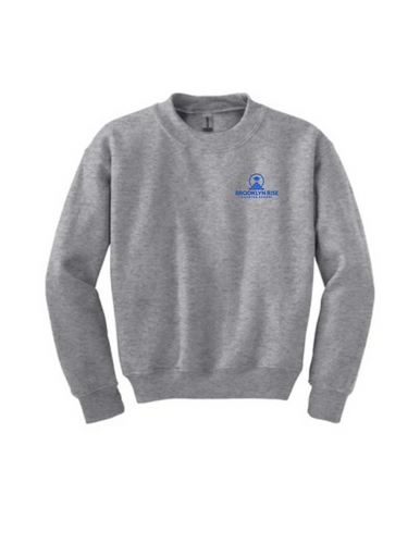 BROOKLYN RISE GREY CREWNECK SWEATSHIRT w/ logo