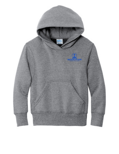 BROOKLYN RISE GRAY HOODED SWEATSHIRT W/ LOGO
