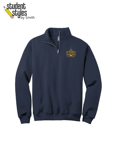 St. Mary's Waterford Cotton 1/4 Zip with Heat Press Logo (Gold)
