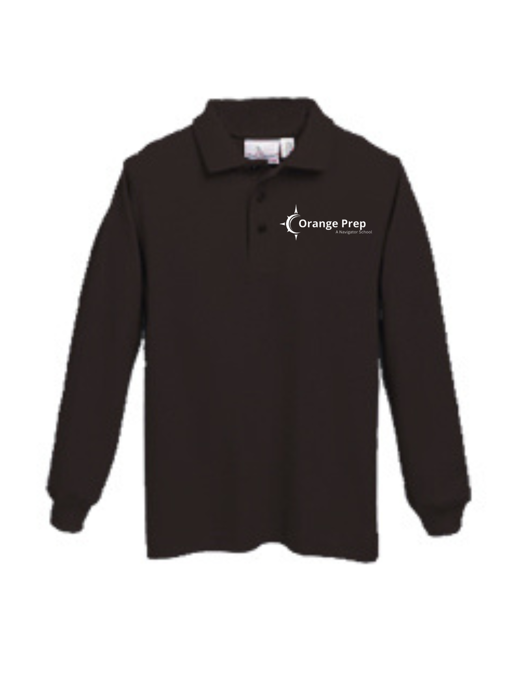 Orange Prep Black Long Sleeve Polo