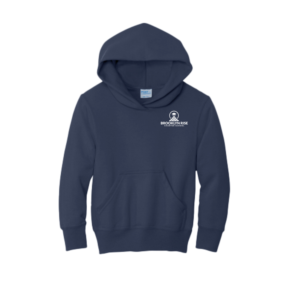 BROOKLYN RISE NAVY HOODED SWEATSHIRT W/ LOGO