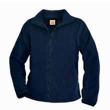 Load image into Gallery viewer, EMBLAZE 7th and 8th grade FULL ZIP POLAR FLEECE JACKET, NAVY WITH EMBROIDERED LOGO