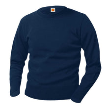 Load image into Gallery viewer, NAVY CREWNECK PULLOVER SWEATER