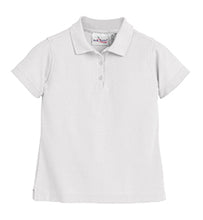 Load image into Gallery viewer, AHN JUNIOR-FIT SHORT SLEEVE WHITE AND NAVY POLO SHIRTS (HIGH SCHOOL ONLY)