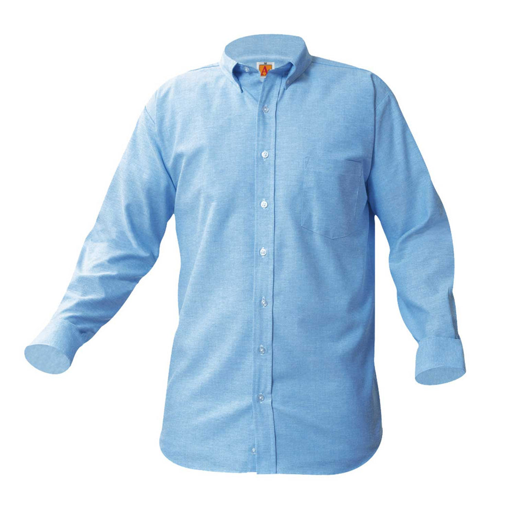 TEP-ECP LONG SLEEVE OXFORDS-BLUE with logo