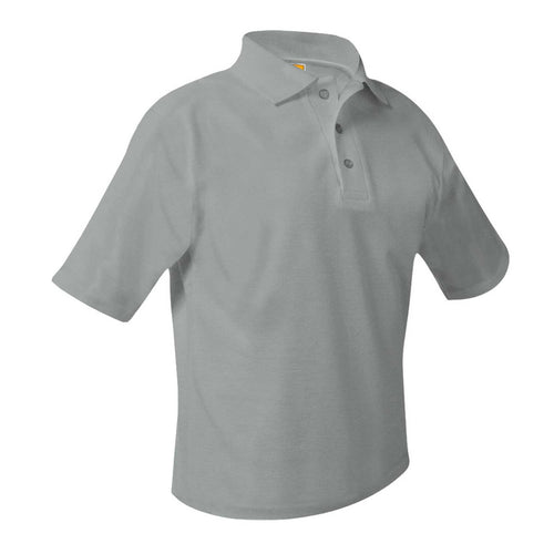 BROOKLYN RISE GRAY SHORT SLEEVE PIQUE POLO with logo-5-8 ONLY