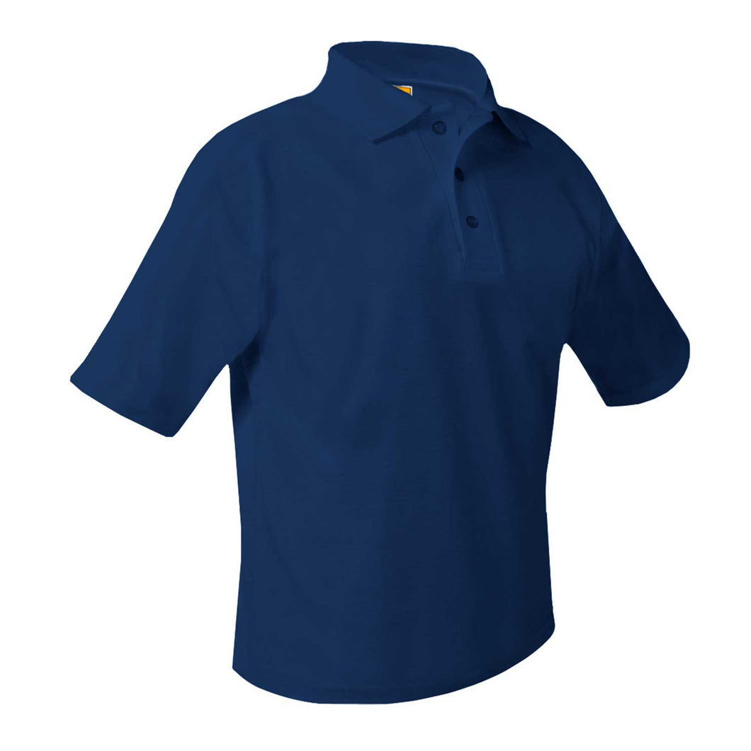 St. Mary's-Waterford SHORT SLEEVE NAVY PIQUE POLO w/logo