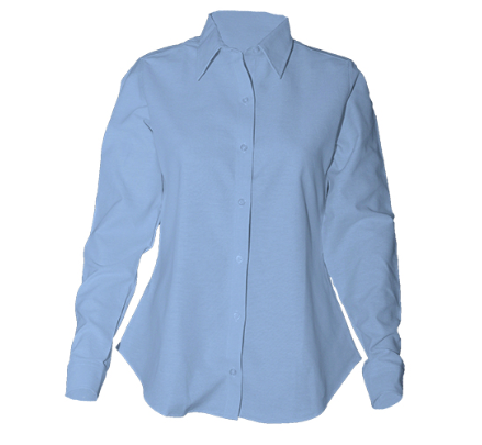 GIRLS LONG SLEEVE BLUE OXFORD-HIGH SCHOOL