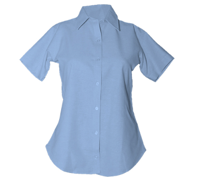 GIRLS SHORT SLEEVE LIGHT BLUE OXFORDS-HIGH SCHOOL