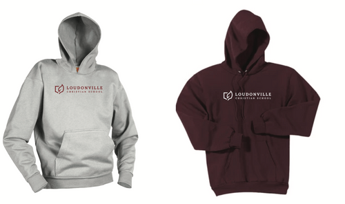 LCS (UPPER SCHOOL) PULLOVER HOODED SWEATSHIRT with logo