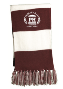 Primary Hall Maroon/White Scarf