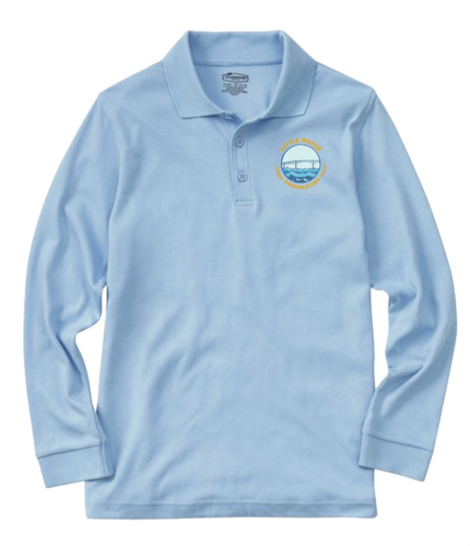 LITTLE WATER LONG SLEEVE LIGHT BLUE POLO WITH LOGO