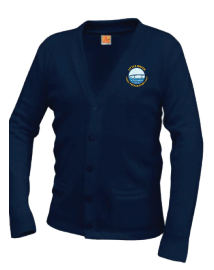 LITTLE WATER PREP V-NECK NAVY CARDIGAN SWEATER with logo