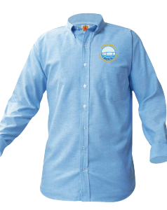 LITTLE WATER PREP  LONG SLEEVE OXFORD-LIGHT BLUE WITH LOGO