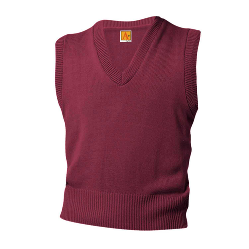 ASCA WINE V-NECK SWEATER VEST with logo