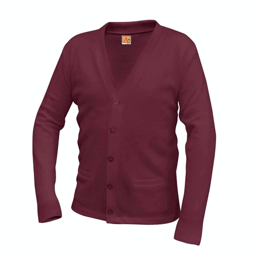 ASCA V-NECK WINE CARDIGAN SWEATER