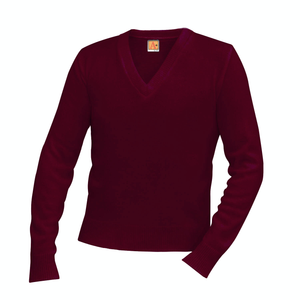 ST. GREGORY'S WINE V-NECK PULLOVER SWEATER